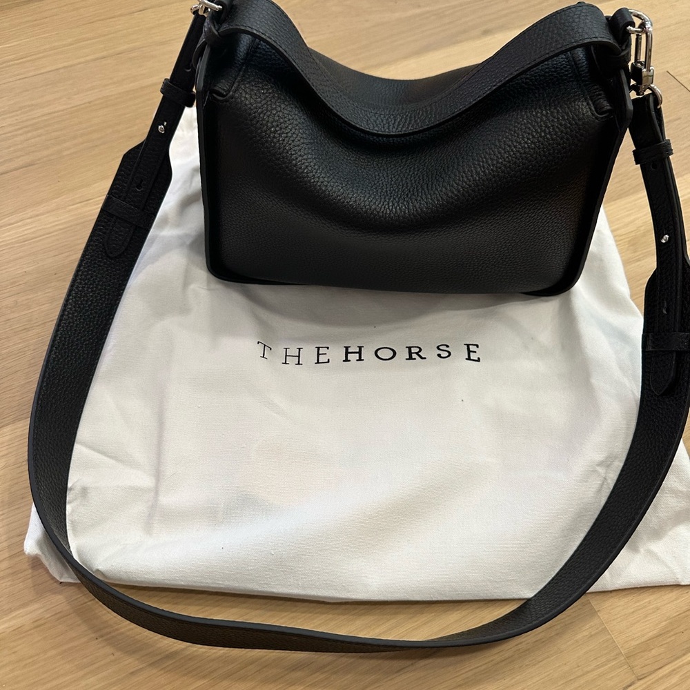 The Horse Black Clementine Shoulder Bag with Adjustable Strap